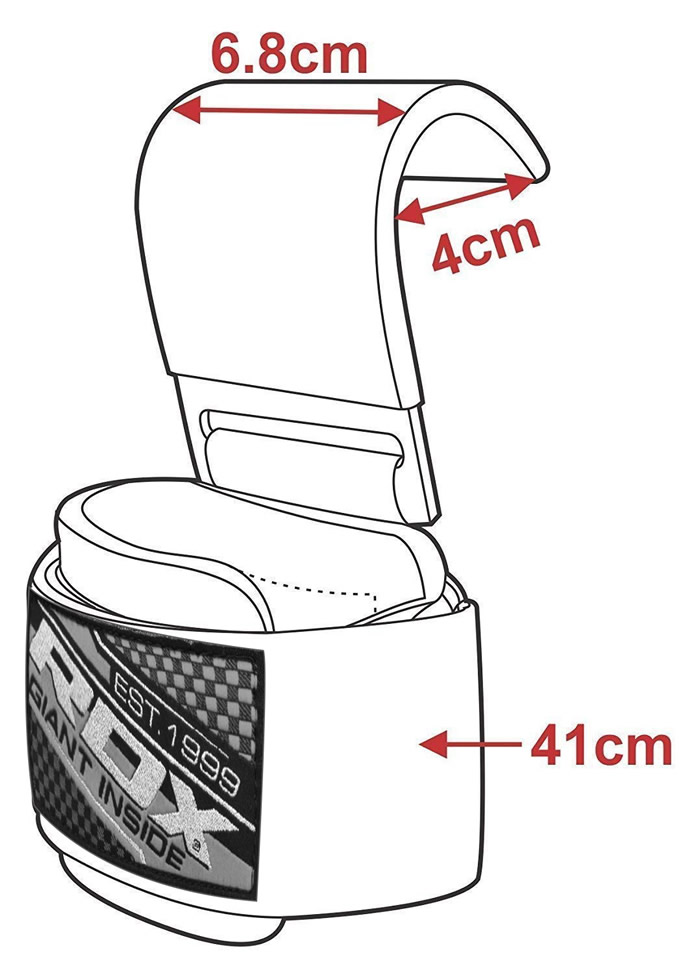 RDX W5 Weightlifting Hook Straps size chart